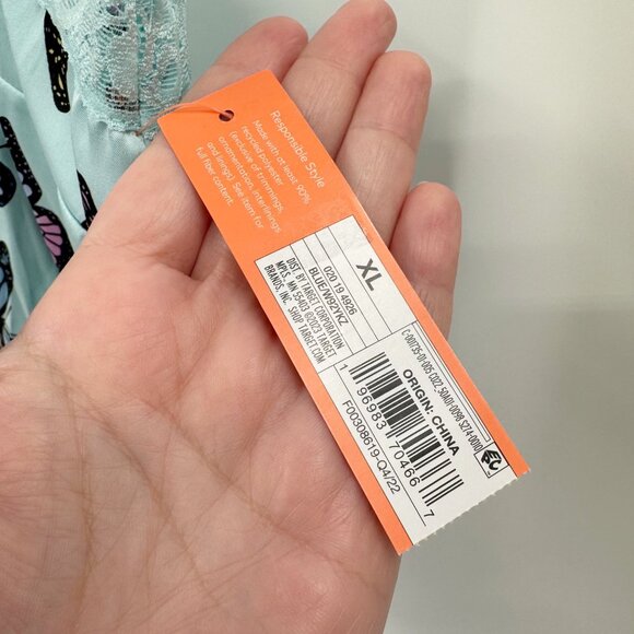 NEW Colsie Satin Butterfly Lace Trim Cropped V Neck Pajama Tank Top Size XL - Picture 6 of 9